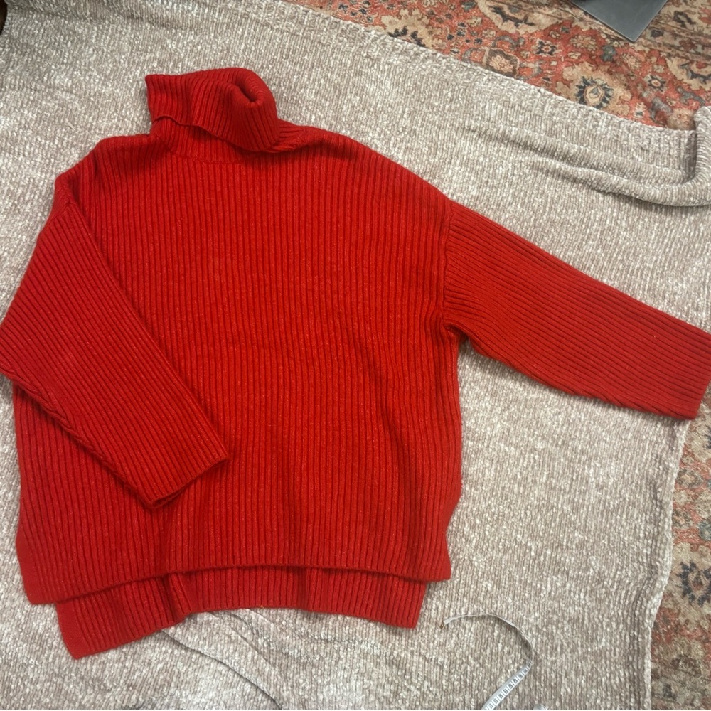 H&M Vibrant Red Cowl Neck Sweater